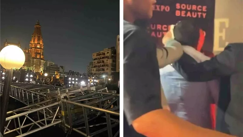 بعد سقوط ستاند إضاءة وإصابة الكثيرين .. إلغاء حفل تامر حسني بقصر البارون 