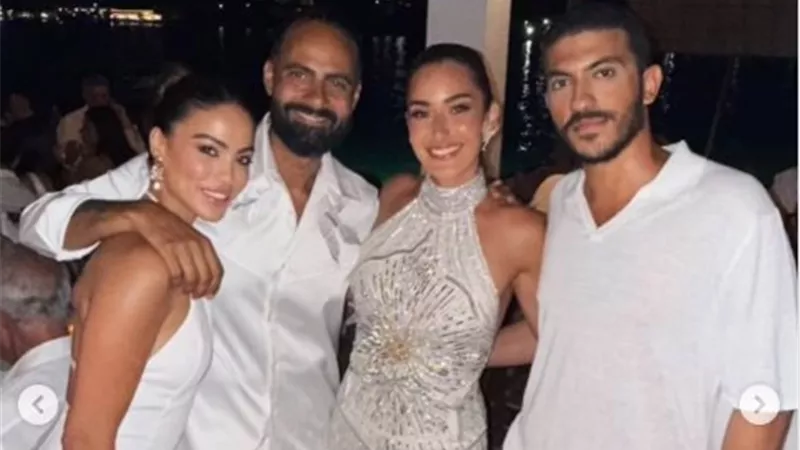 للمرة الثانية.. أمينة خليل تحتفل بزفافها على المصور أحمد زعتر باليونان 
