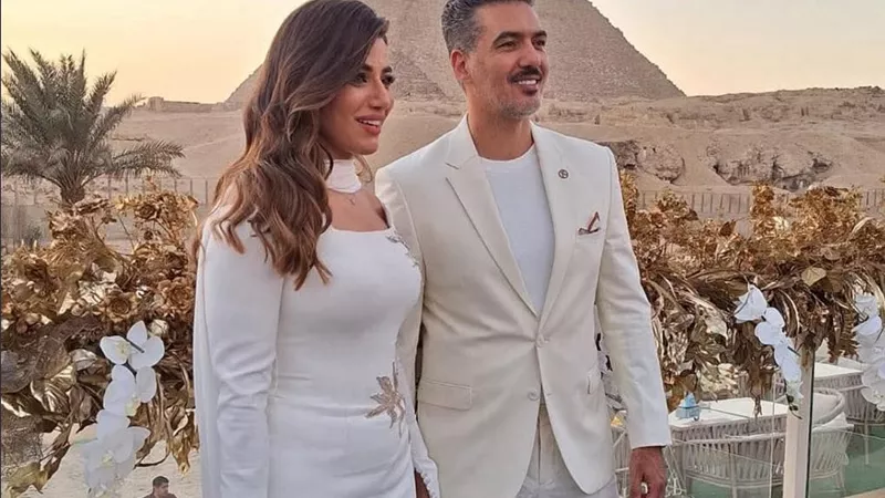 هايدي موسى تحتفل بعقد قرانها على محمد غانم في الأهرامات.. فيديو