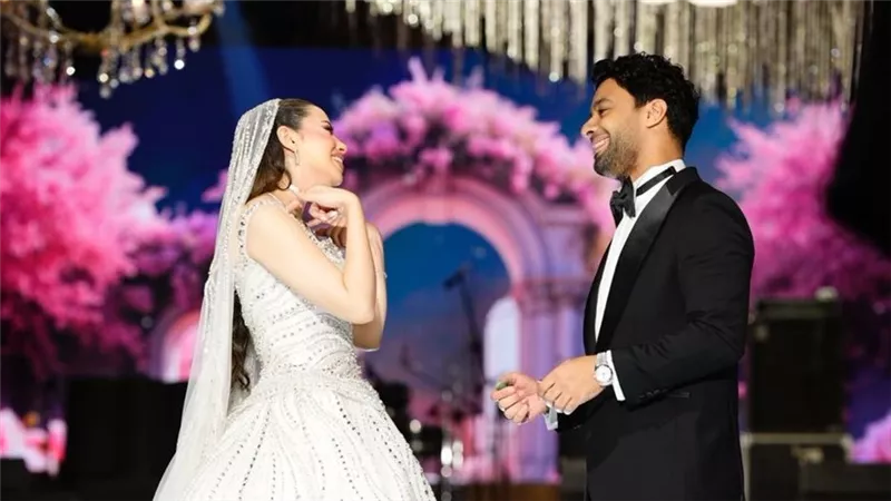 الصور الأولى لعقد قران أحمد جمال وفرح الموجي 
