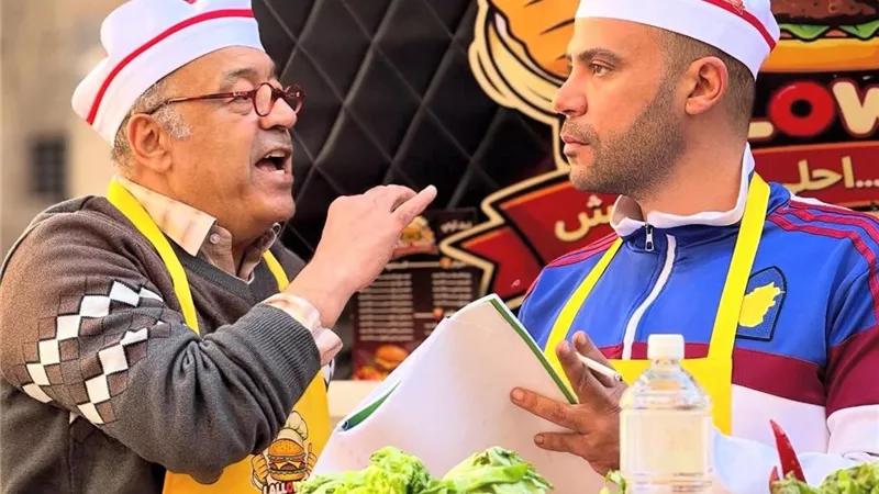 محمد إمام وحجاج عبد العظيم من كواليس مسلسل 