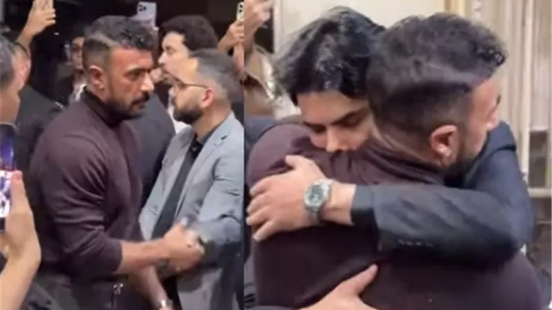 أحمد العوضي ومحمد رجب وعصام السقا يقدمون واجب العزاء للمؤلف محمود حمدان في وفاة والده 