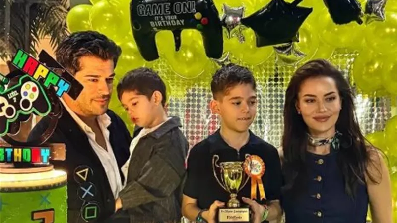 بوراك أوزجيفيت يحتفل بعيد ميلاد ابنه الـ 7