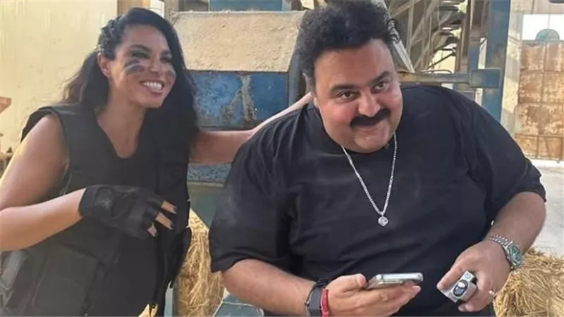 بالصور.. نسرين أمين تشارك كواليس فيلم صقر وكناريا