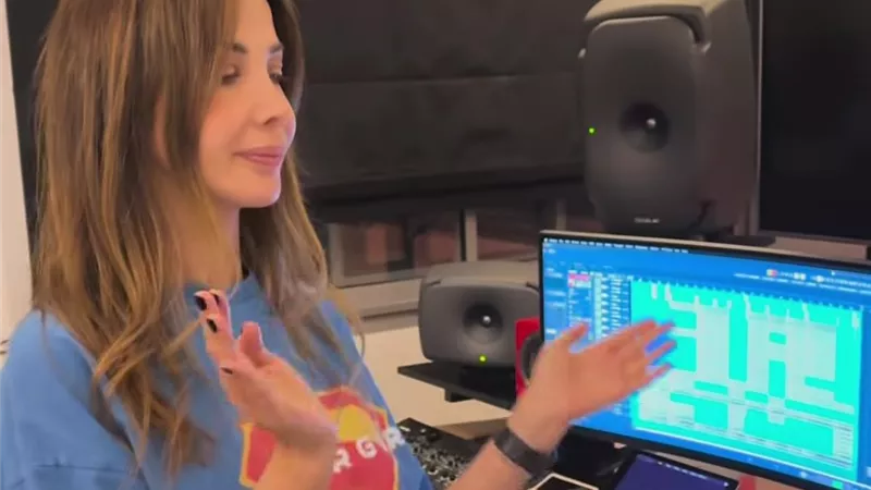 بلش وقت الجد.. نانسي عجرم تشوق جمهورها لعمل جديد من داخل الأستديو